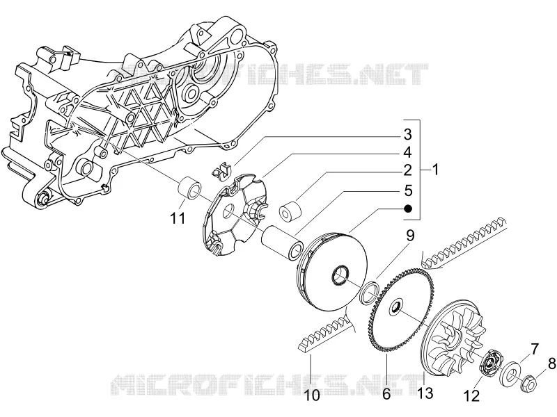 Poulie motrice PIAGGIO PIAGGIO-SCOOTER 50 FLY 2007  Fly 2T