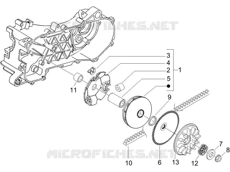 Poulie motrice PIAGGIO PIAGGIO-SCOOTER 50 FLY 2010  Fly 2T