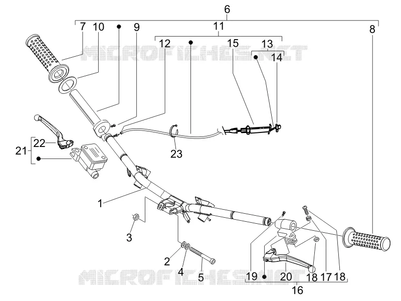 Guidon - Maître cylindre PIAGGIO PIAGGIO-SCOOTER 50 FLY 2005  Fly 2T 25 Km/h (B-NL)