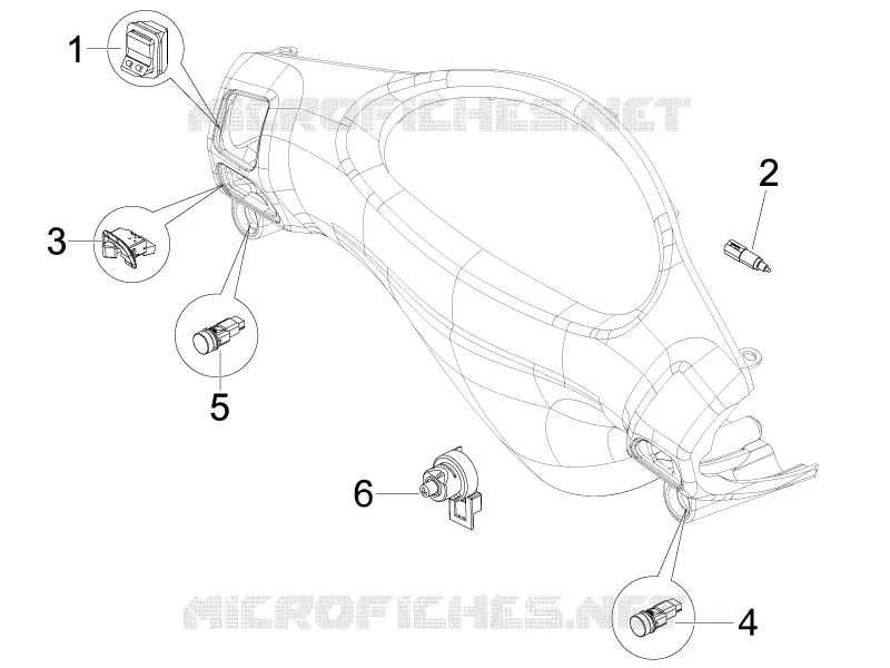 Inverseurs - Commutateurs - Boutons - Interrupteurs PIAGGIO PIAGGIO-SCOOTER 50 FLY 2008  Fly 4T (25-30Km/h)