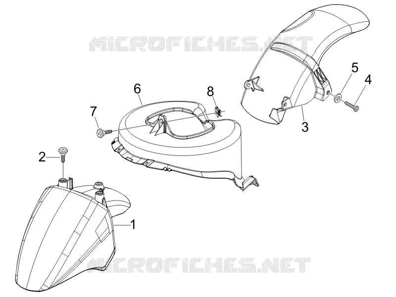 Logement roue - Garde boue PIAGGIO PIAGGIO-SCOOTER 50 FLY 2009  Fly 4T (25-30Km/h)