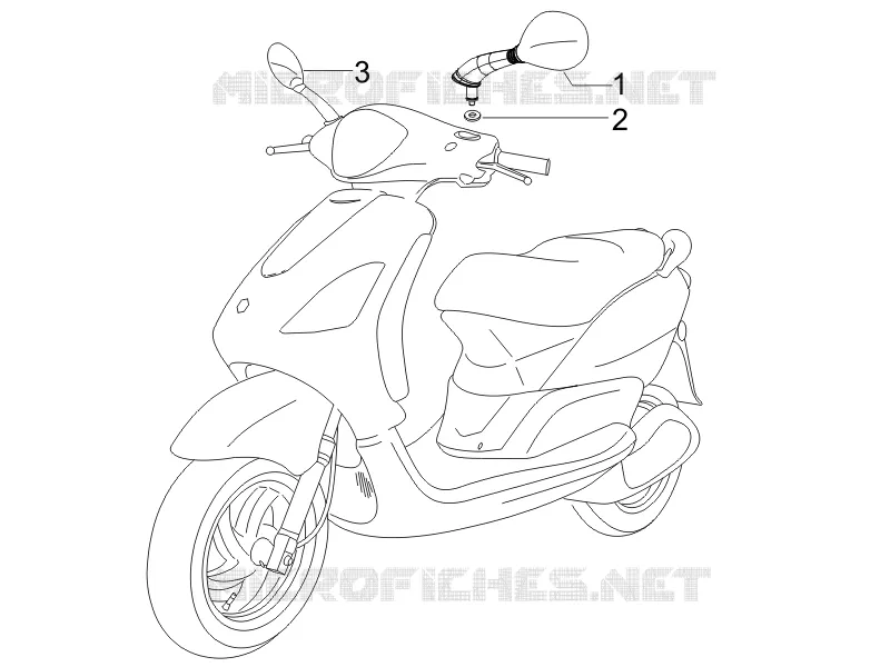 Rétroviseur/s PIAGGIO PIAGGIO-SCOOTER 50 FLY 2007  Fly 4T