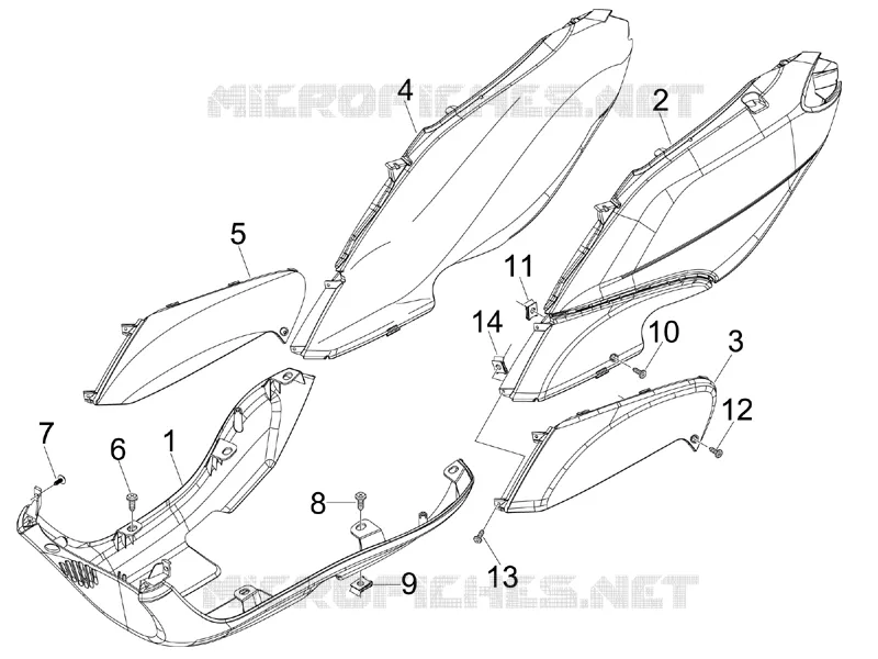 Couvertures laterales - Spoiler PIAGGIO PIAGGIO-SCOOTER 50 FLY 2009  Fly 4T