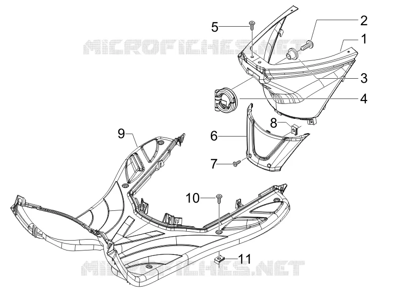 Protection centrale - Repose-pieds PIAGGIO PIAGGIO-SCOOTER 50 FLY 2007  Fly 4T