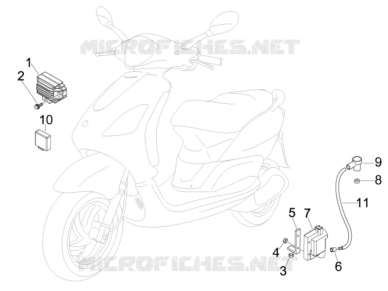 Régulateurs de tension - Centrales electroniques - Bobine H.T. PIAGGIO PIAGGIO-SCOOTER 50 FLY 2009  Fly 4T