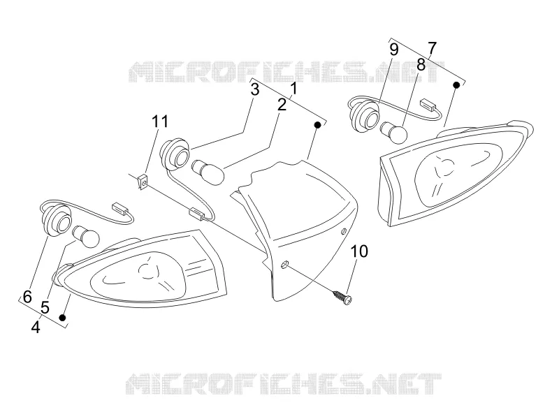 Eclairages arrière - Clignotants PIAGGIO PIAGGIO-SCOOTER 50 FLY 2006  Fly 4T 2V