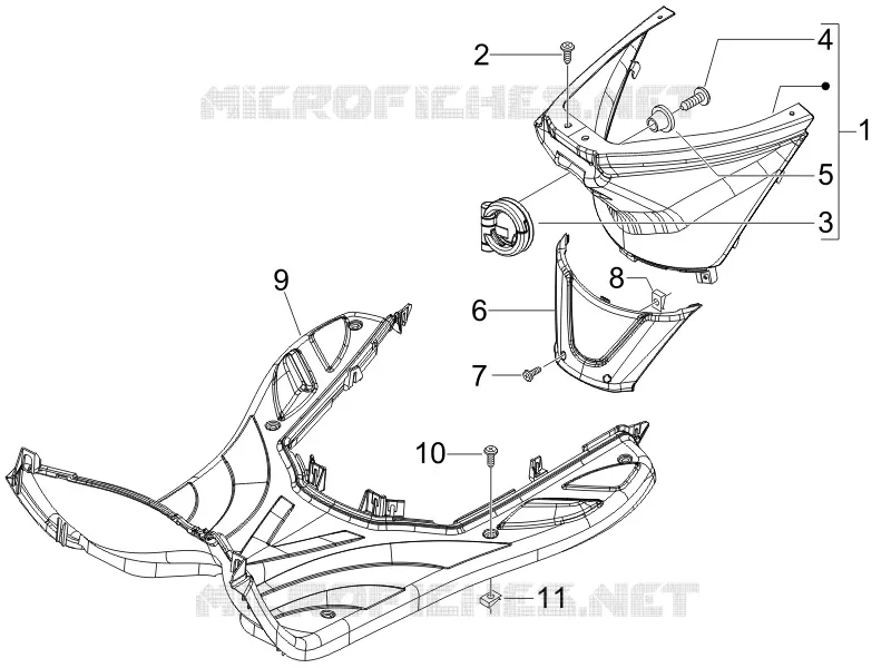 Protection centrale - Repose-pieds PIAGGIO PIAGGIO-SCOOTER 50 FLY 2006  Fly 4T 2V