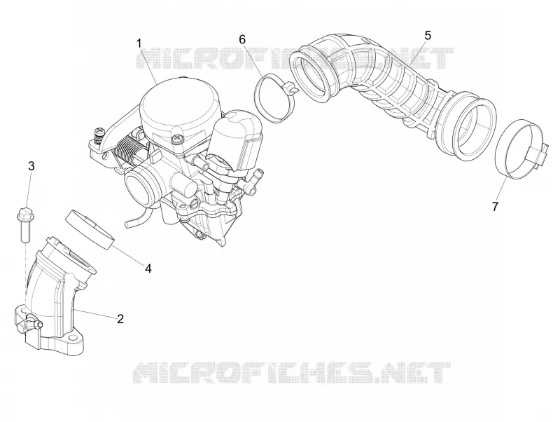 Carburateur complet - Raccord d'admission PIAGGIO PIAGGIO-SCOOTER 50 FLY 2014  Fly 4T 2V