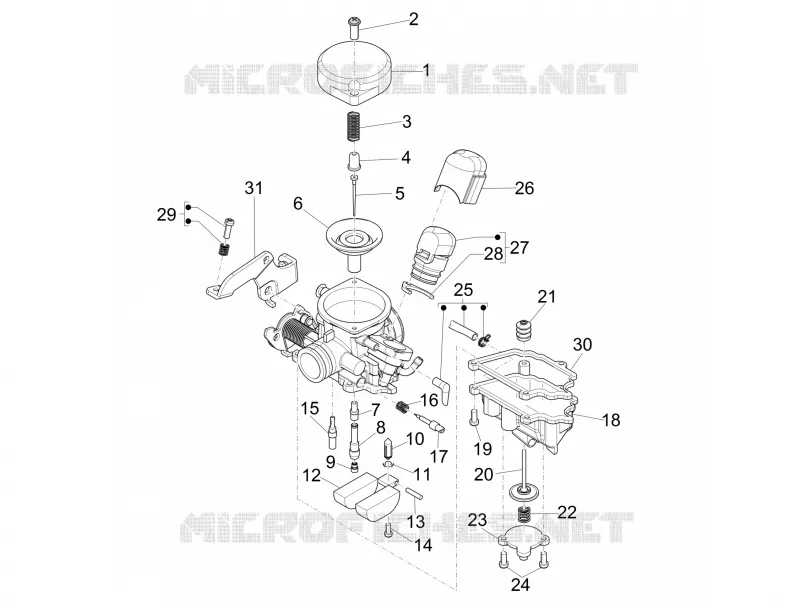 Composants de carburateur PIAGGIO PIAGGIO-SCOOTER 50 FLY 2013  Fly 4T 2V