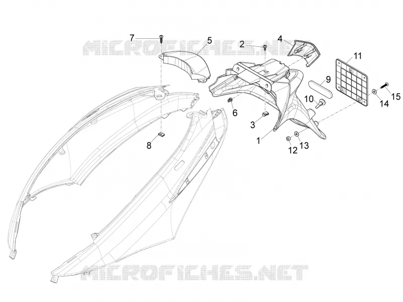 Couvercle arrière - Pare-boue PIAGGIO PIAGGIO-SCOOTER 50 FLY 2014  Fly 4T 2V