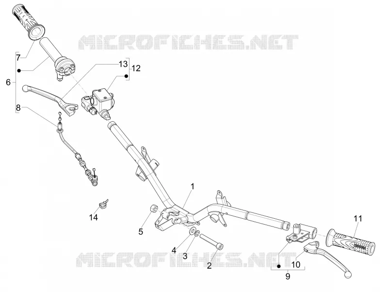 Guidon - Maître cylindre PIAGGIO PIAGGIO-SCOOTER 50 FLY 2014  Fly 4T 2V