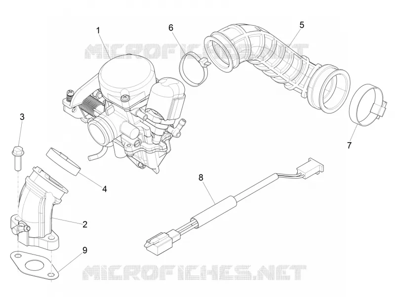 Carburateur complet - Raccord d'admission PIAGGIO PIAGGIO-SCOOTER 50 FLY 2017  Fly 4T 2V 25-30Km/h