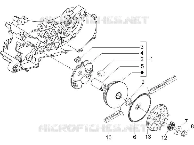 Poulie motrice PIAGGIO PIAGGIO-SCOOTER 50 FLY 2012  Fly 4T 2V 25-30Km/h