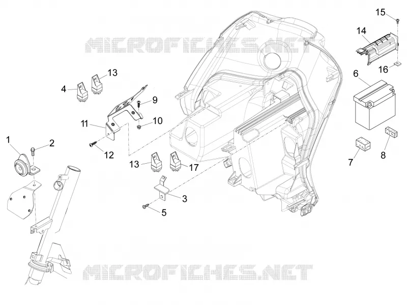Relais - Batterie - Avertisseur sonore PIAGGIO PIAGGIO-SCOOTER 50 FLY 2016  Fly 4T 2V 25-30Km/h
