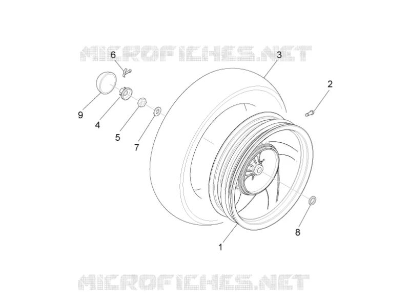 Roue arrière PIAGGIO PIAGGIO-SCOOTER 50 FLY 2013  Fly 4T 4V