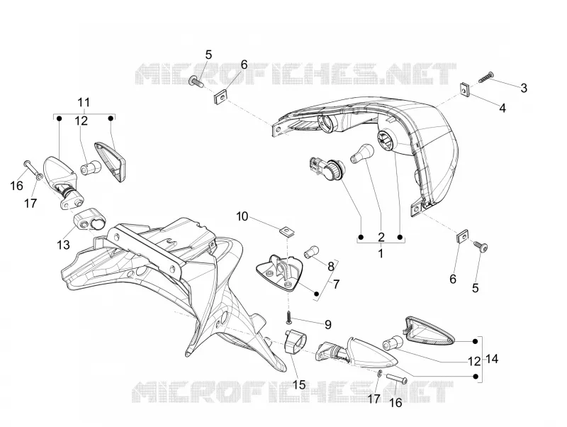 Eclairages arrière - Clignotants PIAGGIO PIAGGIO-SCOOTER 50 FLY 2013  Fly 4T 4V