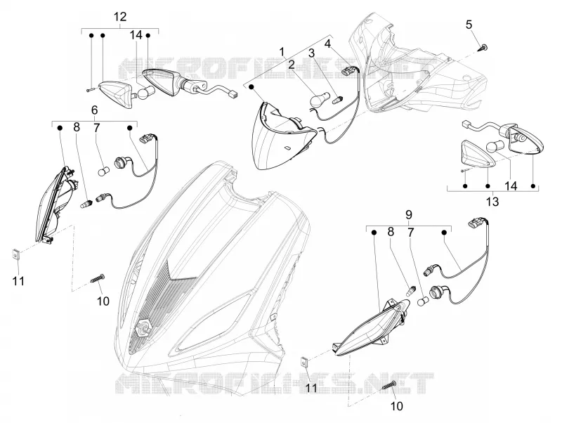 Eclairages avant - Clignotants PIAGGIO PIAGGIO-SCOOTER 50 FLY 2016  Fly 4T 4V