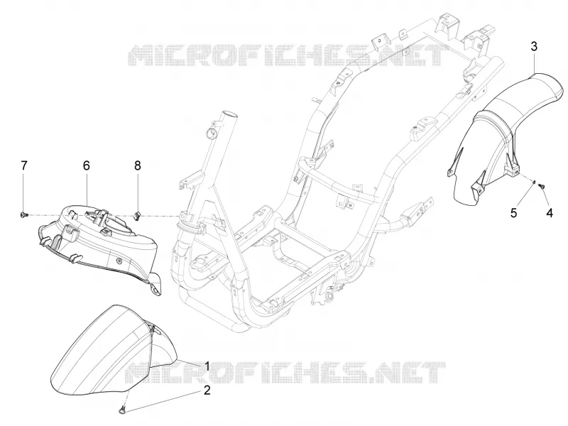 Logement roue - Garde boue PIAGGIO PIAGGIO-SCOOTER 50 FLY 2016  Fly 4T 4V