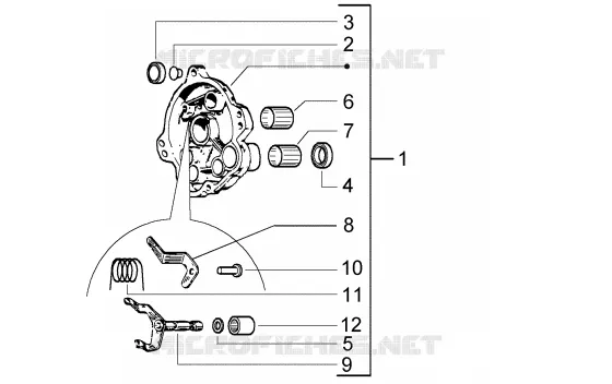 Component parts of rear hub PIAGGIO PIAGGIO-SCOOTER 50 CIAO Before 200  Ciao