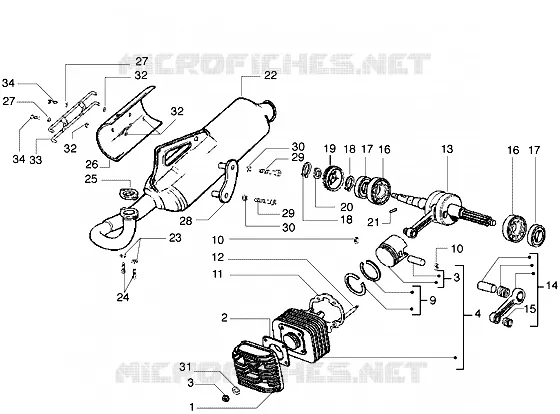Vilebrequin-cylindre-culasse-silencieux PIAGGIO PIAGGIO-SCOOTER 100 DIESIS Other year  Diesis