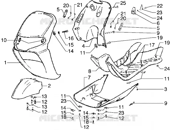Tablier-av.-Marchepied-Spoiler PIAGGIO PIAGGIO-SCOOTER 50 DIESIS Other year  Diesis