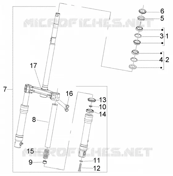 Suspension av. PIAGGIO PIAGGIO-SCOOTER 125 FLY Other year  Fly 4T