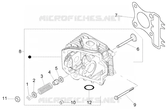 Ensemble culasse-soupapes PIAGGIO PIAGGIO-SCOOTER 50 FLY Other year  Fly 4T