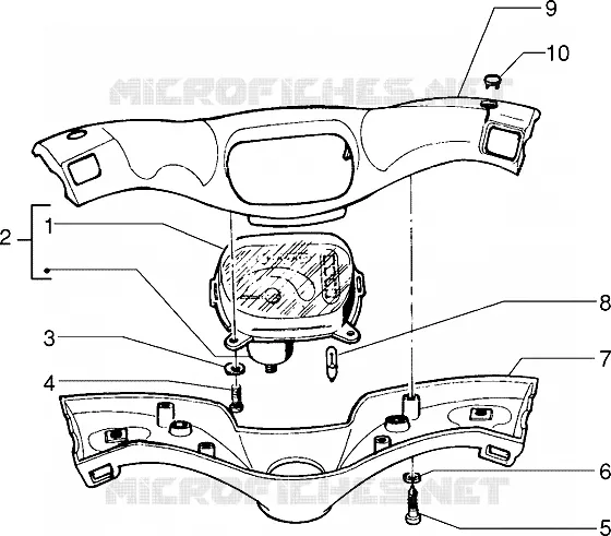 Compteur kilometrique-Couvercles du guidon PIAGGIO PIAGGIO-SCOOTER 50 FREE Before 200  Free FL