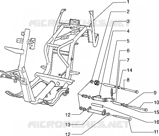 Châssis-Bras oscillant-Bequille laterale PIAGGIO PIAGGIO-SCOOTER 125 HEXAGON Other year  Hexagon