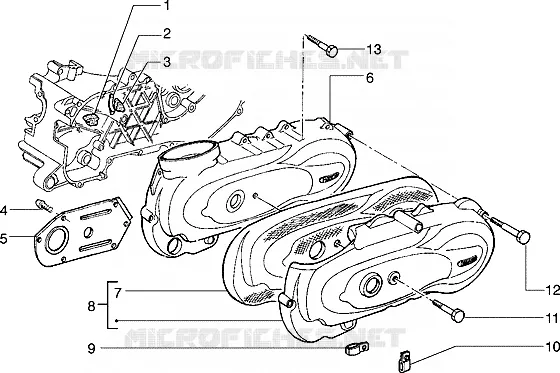 Couvercle carter côte embrayage PIAGGIO PIAGGIO-SCOOTER 125 HEXAGON Other year  Hexagon