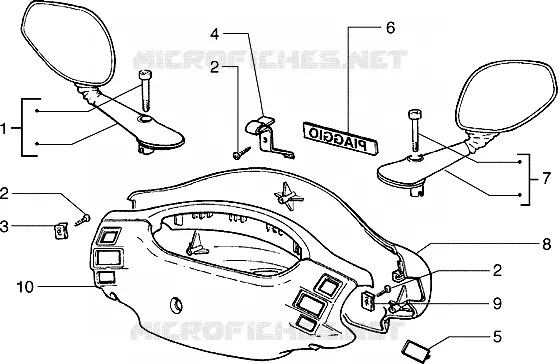 Couvercles guidon et retroviseurs PIAGGIO PIAGGIO-SCOOTER 150 HEXAGON Other year  Hexagon