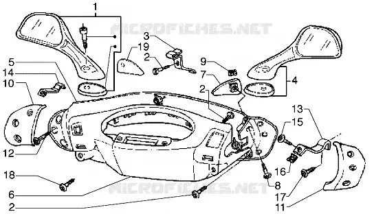 Couvercles guidon et retroviseurs PIAGGIO PIAGGIO-SCOOTER 180 HEXAGON Other year  Hexagon GTX