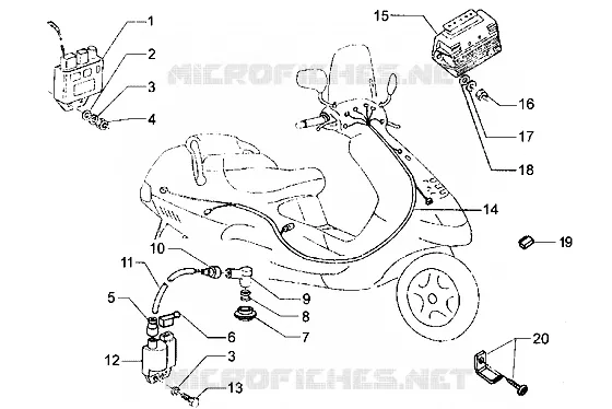Dispositifs electriques PIAGGIO PIAGGIO-SCOOTER 180 HEXAGON Before 200  Hexagon LX