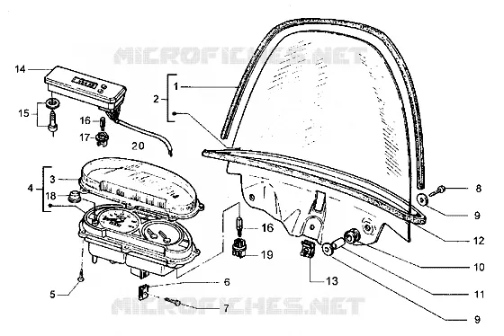 Compteurkilometrique-Pare-brise PIAGGIO PIAGGIO-SCOOTER 180 HEXAGON Before 200  Hexagon LXT