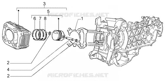 Ensemble cylindre - piston - axe de piston PIAGGIO PIAGGIO-SCOOTER 125 LIBERTY Other year  Liberty Leader RST