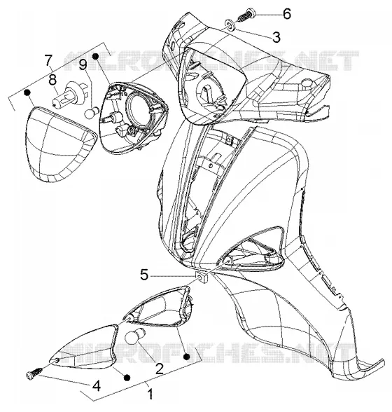 Feux avant PIAGGIO PIAGGIO-SCOOTER 125 LIBERTY Other year  Liberty Leader RST PTT (E)