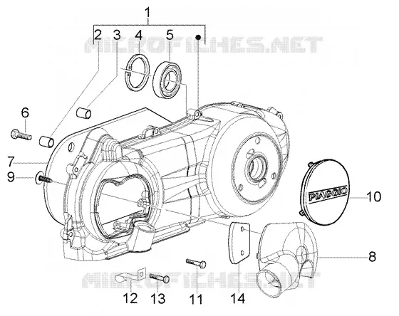 COUVERCLE TRANSMISSION PIAGGIO PIAGGIO-SCOOTER 200 LIBERTY Other year  Liberty Leader RST