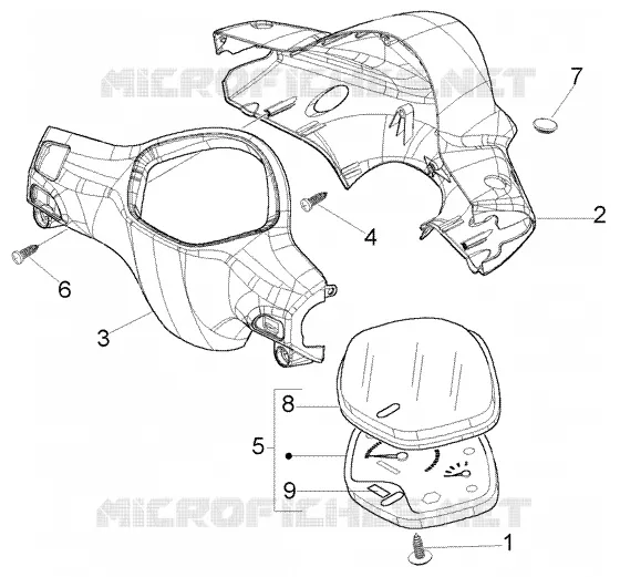Compteur kilometrique - couvercles du guidon PIAGGIO PIAGGIO-SCOOTER 50 LIBERTY Other year  Liberty 4T RST