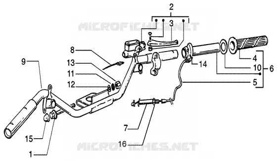 PIECES COMPOSANT LE GUIDON PIAGGIO PIAGGIO-SCOOTER 50 LIBERTY Other year  Liberty PTT