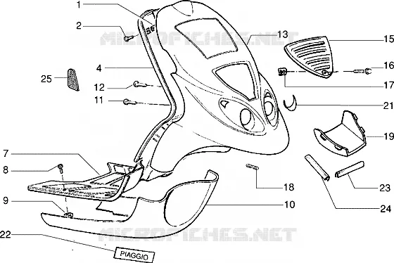 Tablier-av.-Marchepied-Spoiler PIAGGIO PIAGGIO-SCOOTER 50 NRG Before 200  NRG Extreme