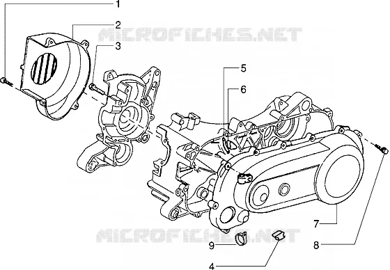 Couvercle d'embrayage-Couvercle limaçon PIAGGIO PIAGGIO-SCOOTER 50 SFERA Other year  Sfera RST
