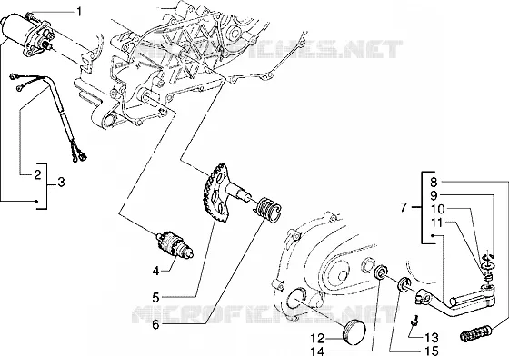 Demarreur electrique-Levier de demarrage PIAGGIO PIAGGIO-SCOOTER 50 SFERA Other year  Sfera RST