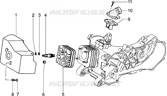 Culasse-Coiffre et raccord d'admission PIAGGIO PIAGGIO-SCOOTER 80 SFERA Other year  Sfera RST