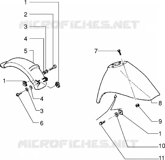 Garde boue av. et ar. PIAGGIO PIAGGIO-SCOOTER 80 SFERA Other year  Sfera RST
