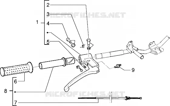 Pieces composant le guidon PIAGGIO PIAGGIO-SCOOTER 80 SFERA Other year  Sfera RST