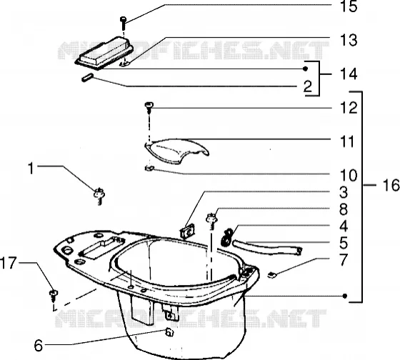 Porte casque PIAGGIO PIAGGIO-SCOOTER 125 SKIPPER 1998  Skipper