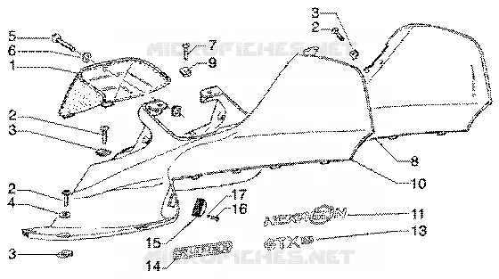 Protections laterales PIAGGIO PIAGGIO-SCOOTER 125 SUPER-HEXAGON Other year  Super Hexagon GTX