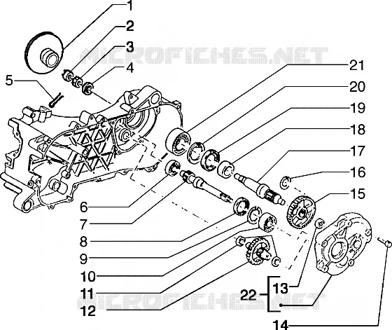 Arbre roue ar. PIAGGIO PIAGGIO-SCOOTER 50 TYPHOON Other year  Typhoon