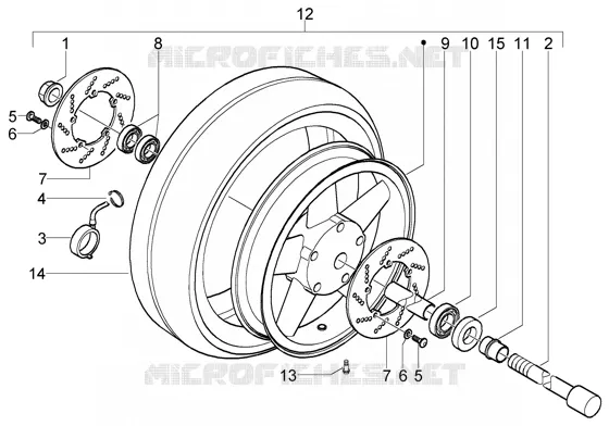 Roue av. PIAGGIO PIAGGIO-SCOOTER 200 X9 Other year  X9 Evolution