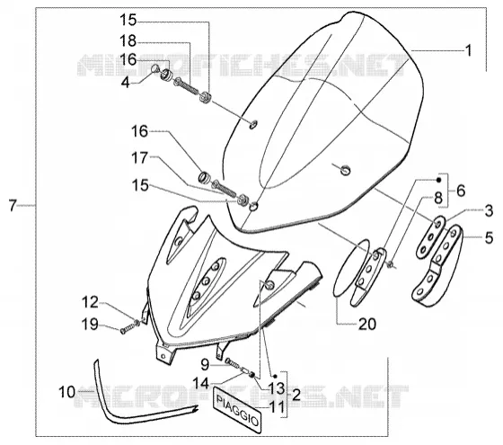 Pare brise PIAGGIO PIAGGIO-SCOOTER 500 X9 Other year  X9 Evolution (ABS)